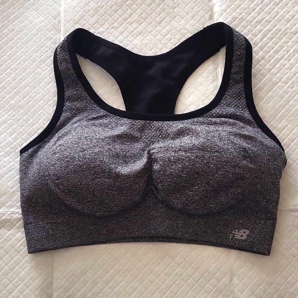 New Balance medium gray sports bra.
